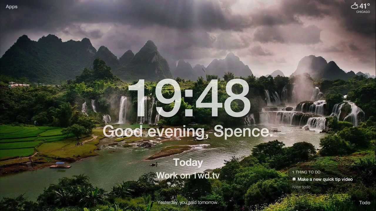 get google chrome to say hello goodmoring with background for mac